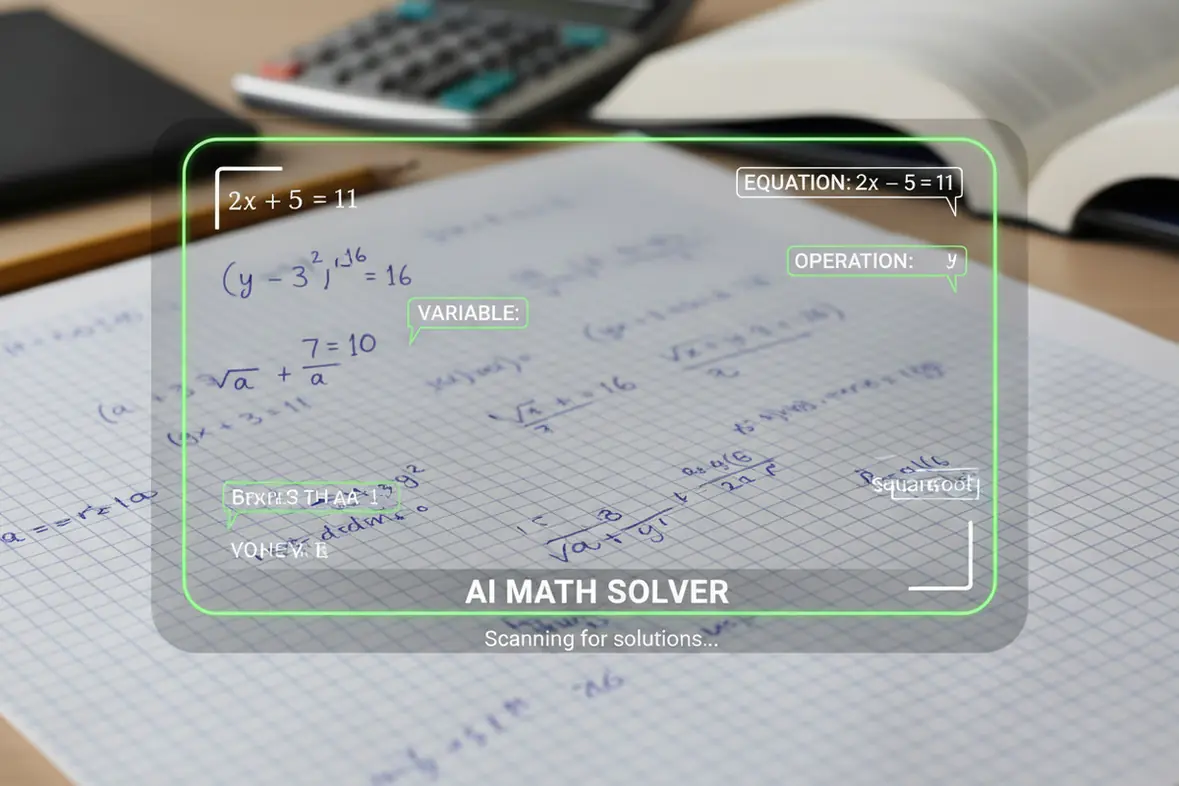 Photomath-style AI reading handwritten math equations from paper